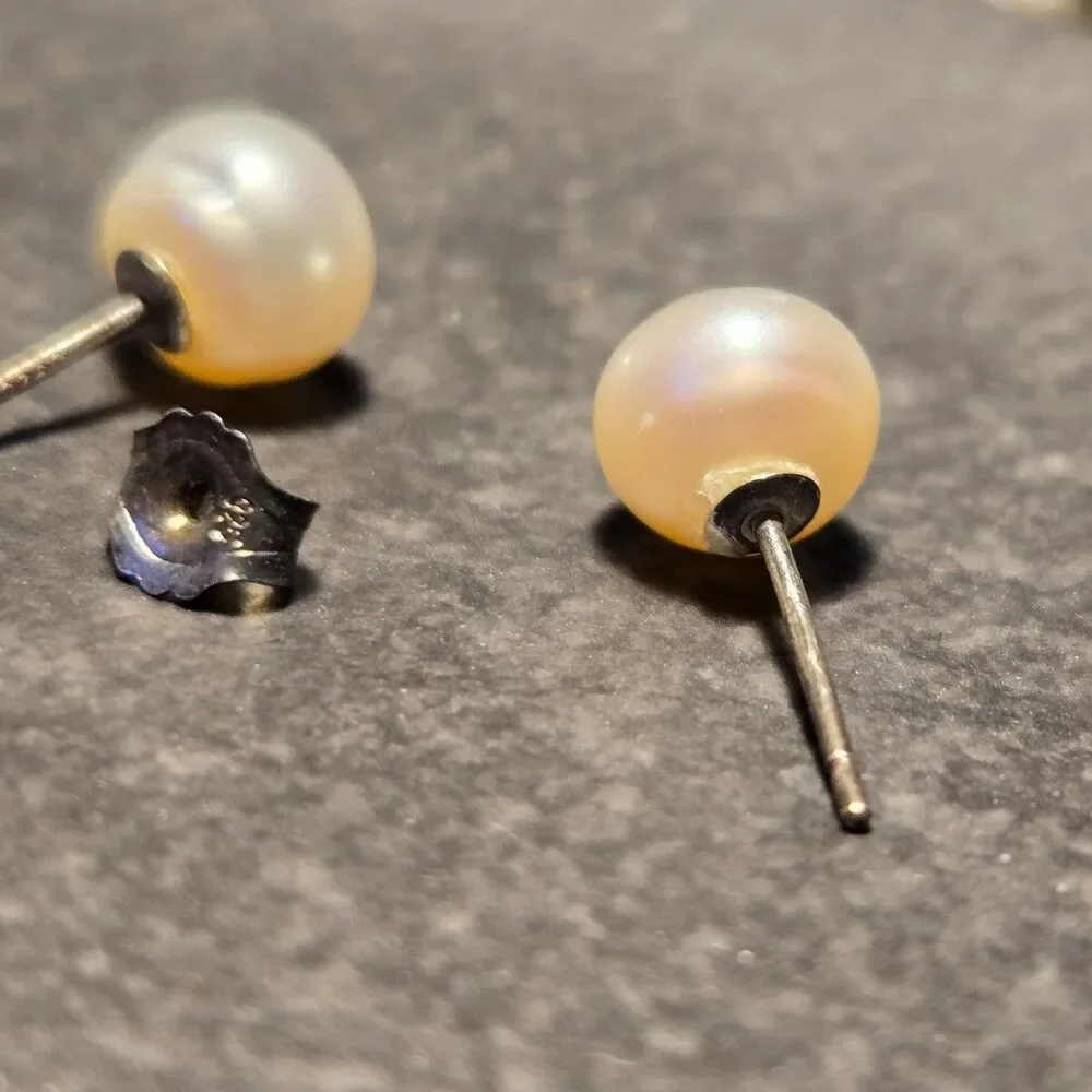 Pearl Style Sterling Silver Earrings